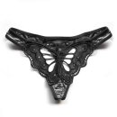String-Tanga Damen Schmetterling Unterwäsche mit Spitze Unterhose G-Schnur Schwarz