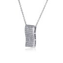 Halskette Elegant Glitzer Welle Anh&auml;nger Echtes Sterling-Silber 925