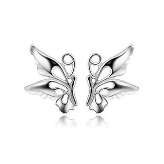 Ohrstecker "Flying Butterfly" 18k Weißgold plattiert - Schmetterling