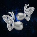 Modische Perlen-Ohrringe Schmetterling mit Silber 925...