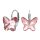Swarovski Elements - "The Pink Butterfly" Rosa Rhodiniert